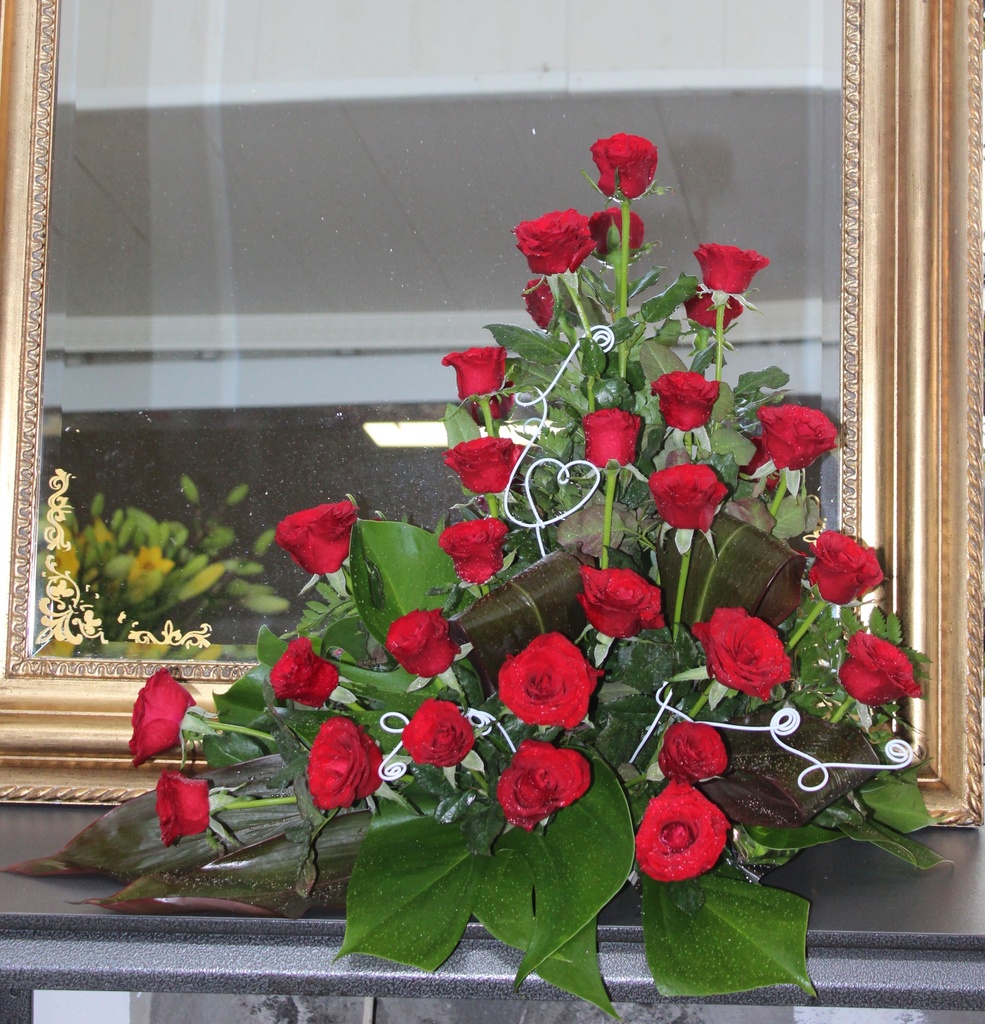 Grande Composition Florale de 25 Roses Rouges